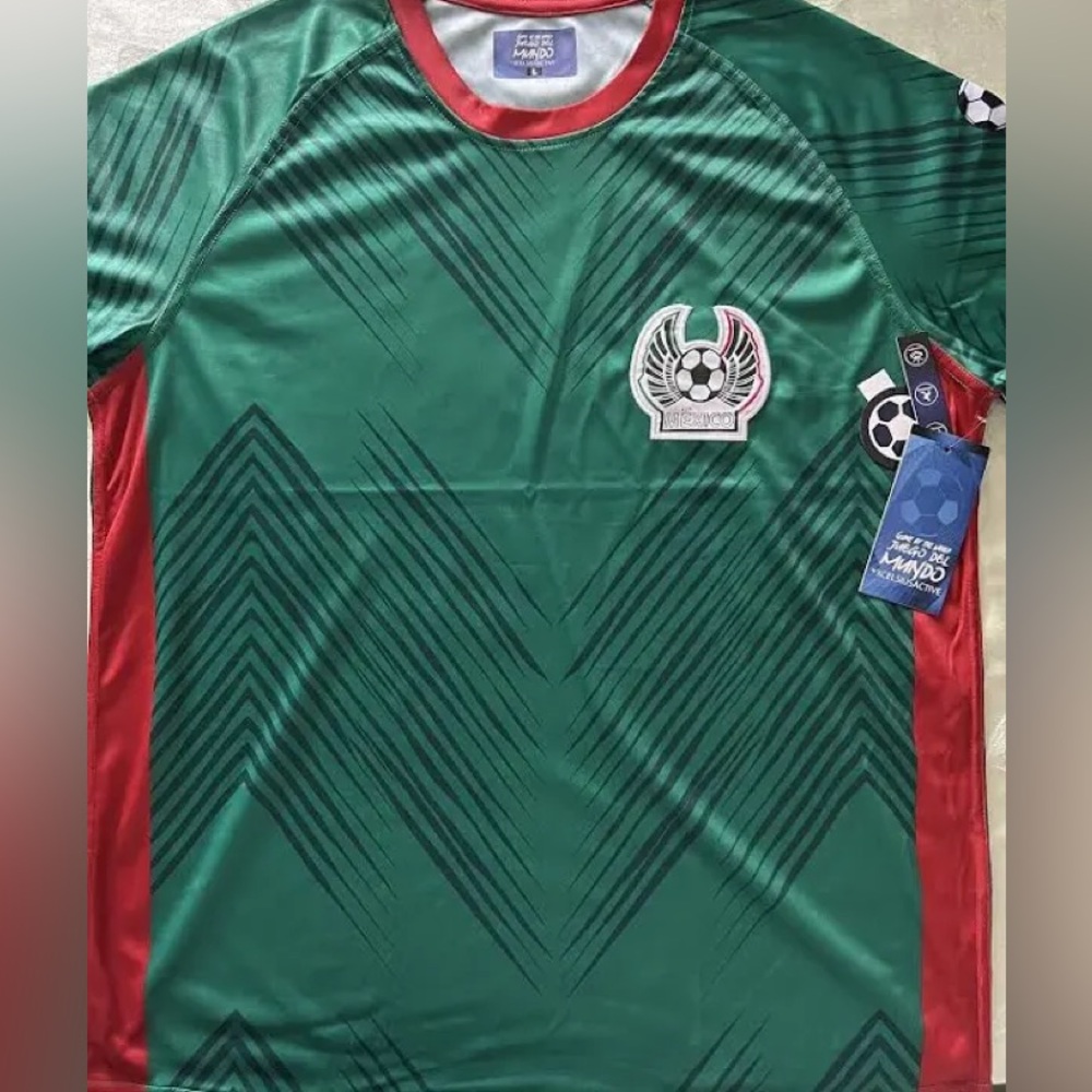 Mexico Soccer Shirt Jersey sz S  Green and Red Graphic Soccer Jersey world cup